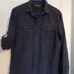COPY - Michael Kors Mens Long Sleeve Button Shirt - Navy Small